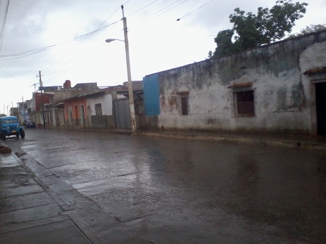 Trinidad town in the rain